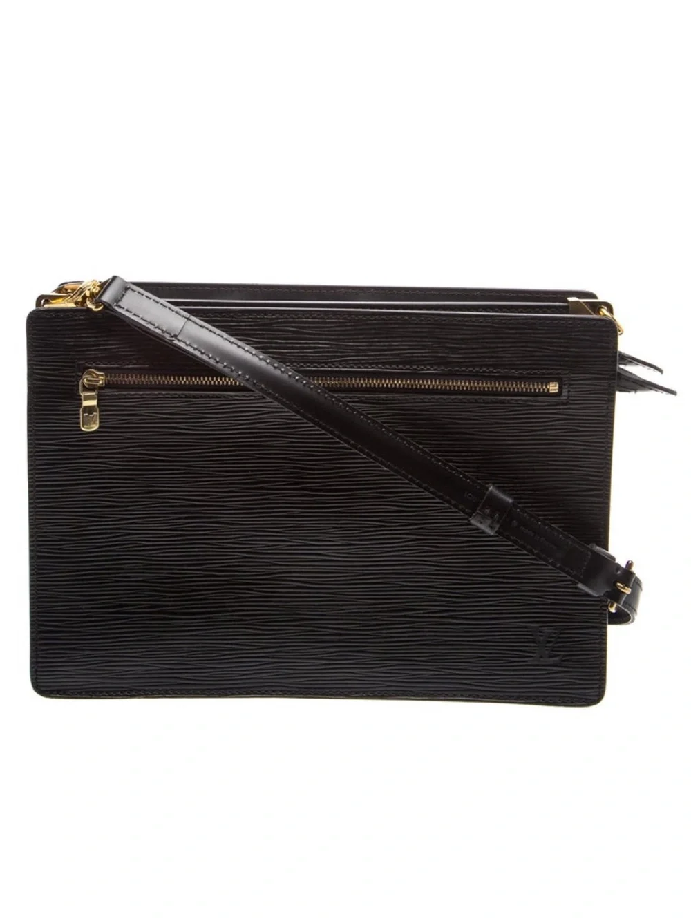 Louis Vuitton Vintage Black Epi Leather Enghien Crossbody Shoulder Clutch Bag